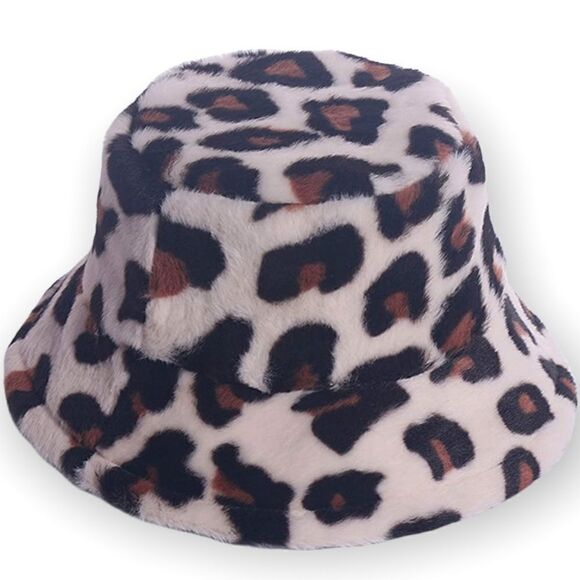 Bucket Hat Fuzzy Faux Fur Warm Bucket Hat Casual Cap Winter Plush Bucket Hat - Picture 2 of 9